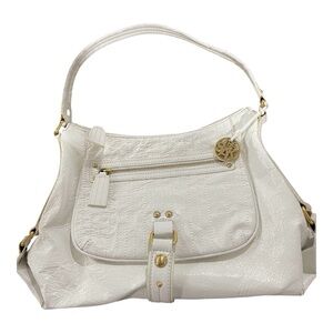 The SAK Patent White Leather Baguette Shoulder Bag